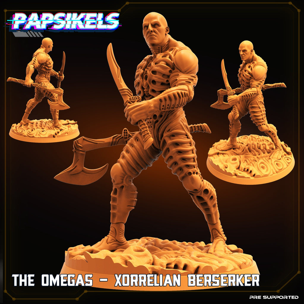 Xorrelian Berserker Omega Resin Miniature - 32mm Tabletop RPG Alien Warrior Figure by Papsikels
