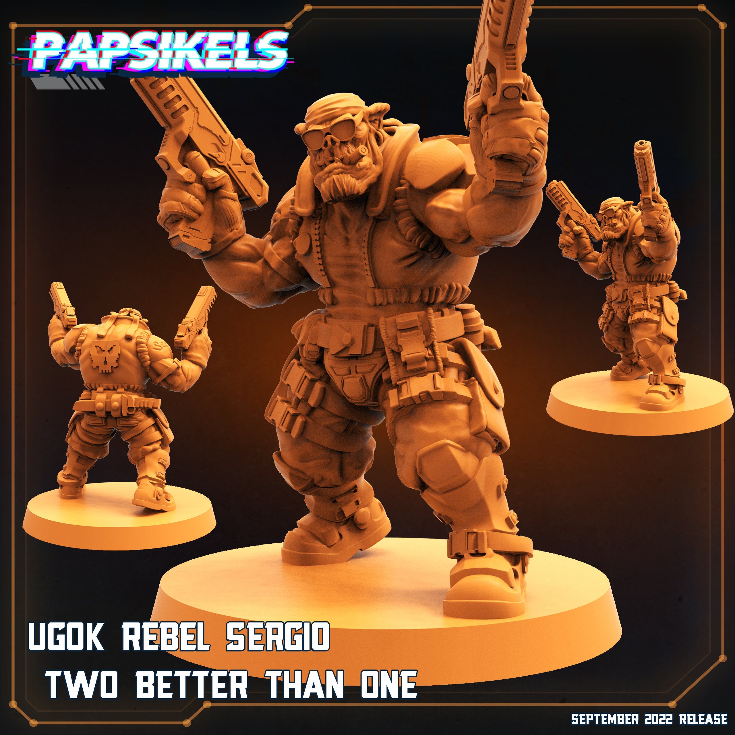 Ugok Rebel Sergio Duo Miniature: Sculpted 32mm Figure for Cyberpunk Wargaming, RPG, and TTRPG