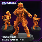 Cyberpunk Trauma Troupe Secure Team Units 32mm Miniature for RPG, Anime-Inspired Tabletop Gaming