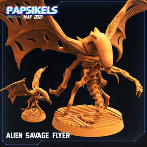 Aliens Vs Humans, Alien Flying Savage - Papsikels, 32mm Mini