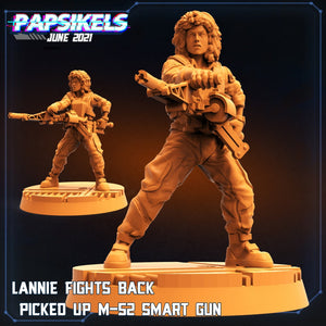 Aliens Vs Humans, Human Space Crew Lannie M52 Smartgun- Ripley, Papsikels, 32mm Mini