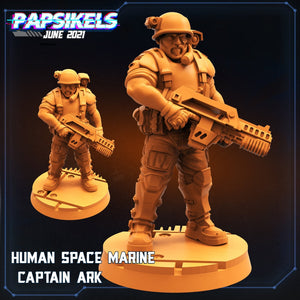 Aliens Vs Humans, Human Space Crew Marine Captain Ark, Papsikels, 32mm Mini