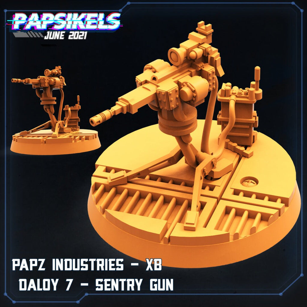 Aliens Vs Humans, Papz Industries XB Daloy 6-7 Sentry Guns - Set of 2 models, Papsikels, 32mm Mini