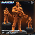 Resident Evil Colonial Marine Leon Hennesy 32mm Resin Miniature for Tabletop RPG Gaming