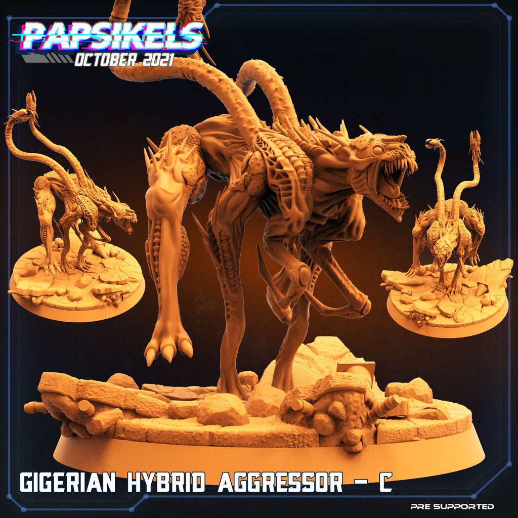 Aliens Vs Humans, Gigerian Hybrid Agressors, Papsikels, 32mm Mini