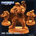 Ugok Colonial Trooper C, miniature sculpted by Papsikels. Mini wargaming/ Wargames/ TTRPG/ 32mm
