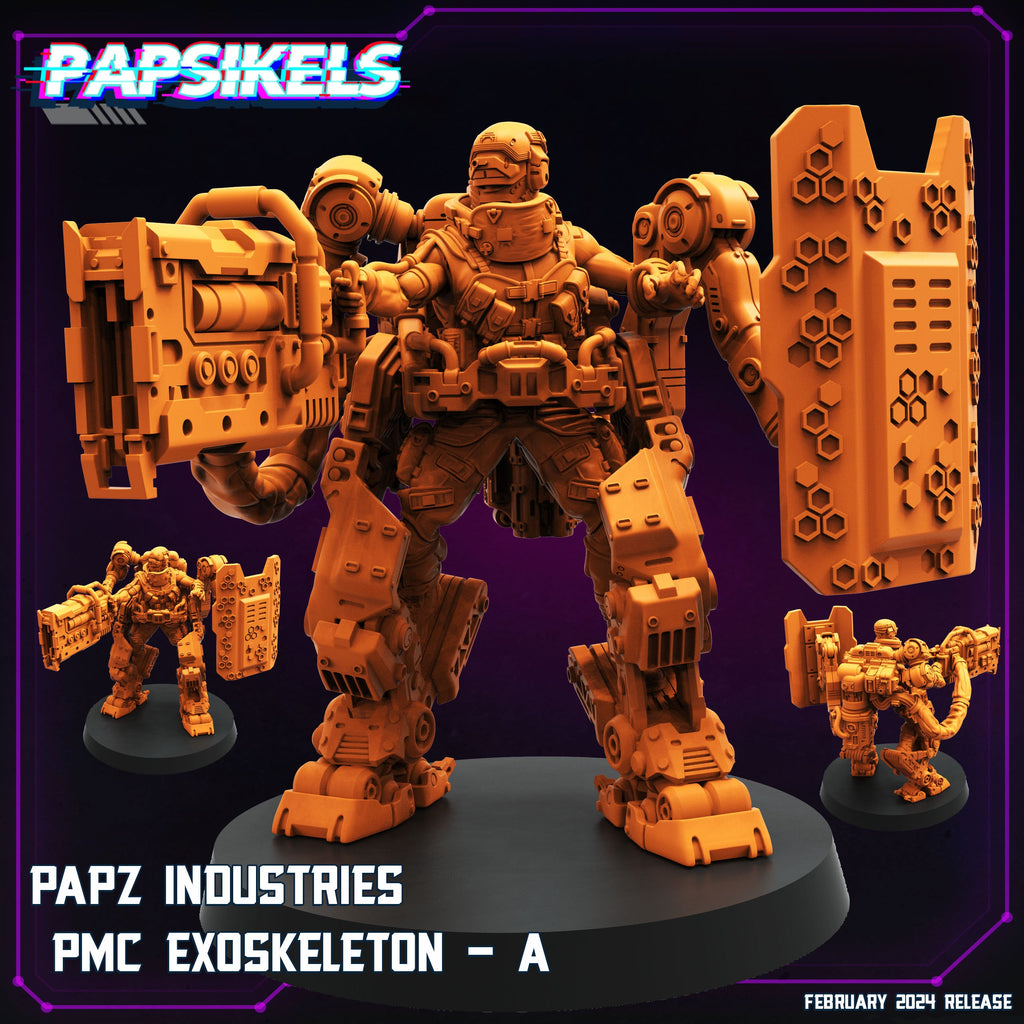Cyberpunk, Papz Industries PMC Exoskelton - Powerloader, Papsikels, 32mm Mini