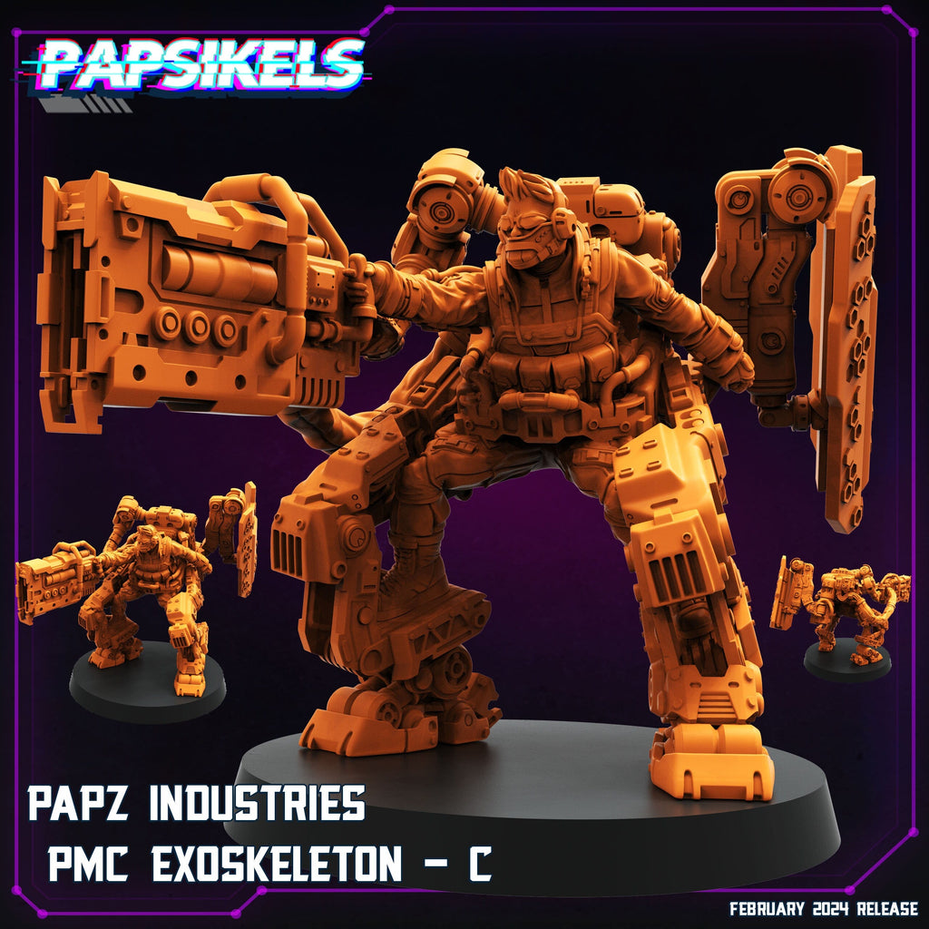 Cyberpunk, Papz Industries PMC Exoskelton - Powerloader, Papsikels, 32mm Mini