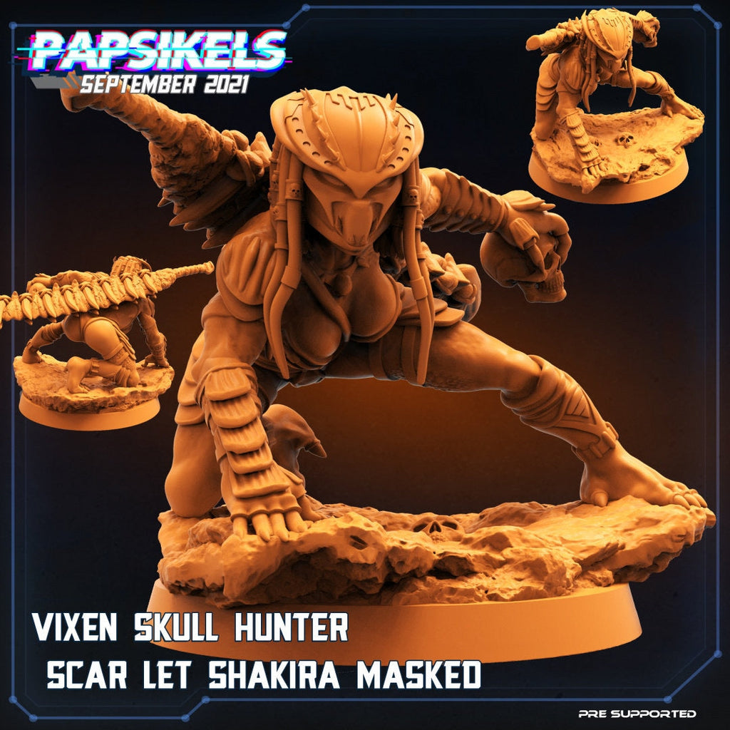 Vixen Skull Hunter Scar Let Shakira | Skull Hunters | PAPSIKELS | 3D Printed Miniature |  32mm Miniatures