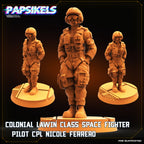 3D Printed Colonial Space Fighter Pilot Cpl Nicole Ferrero Miniature (32mm)