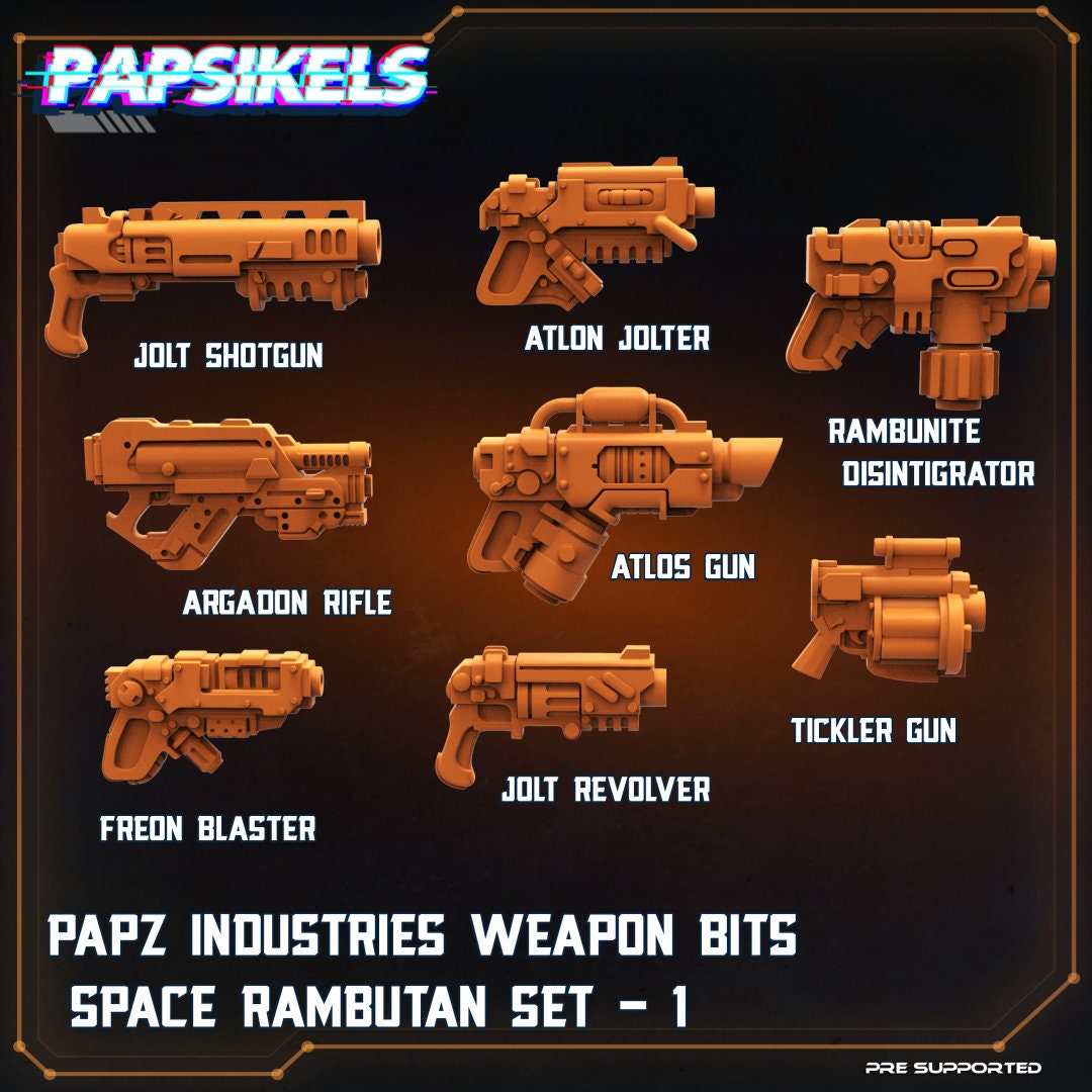 Papz Industries Weapon Bits - Space Rambutan Set 1, Papsikels, 32mm Mini