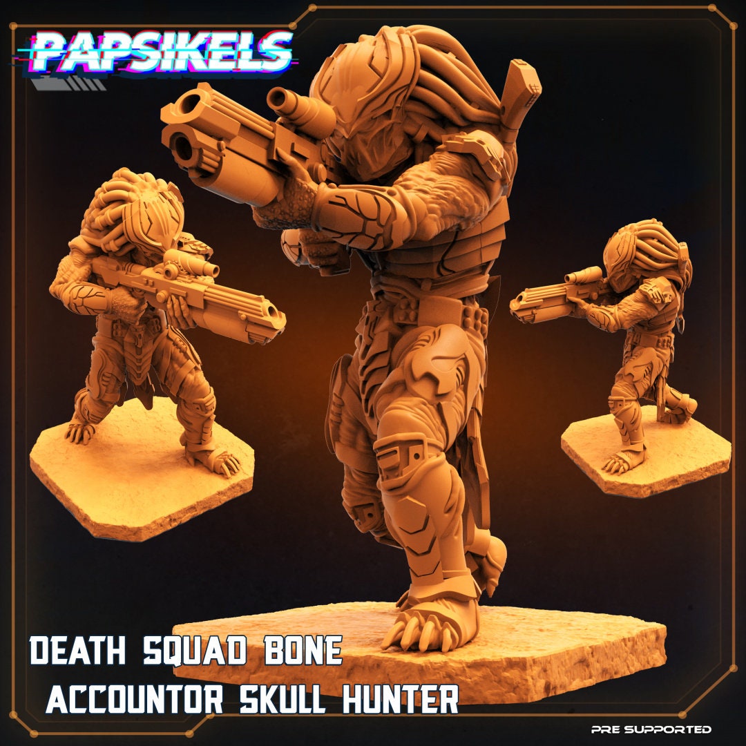Skull Hunters Death Squad, Papsikels, Resin - Tabletop miniature - 32mm