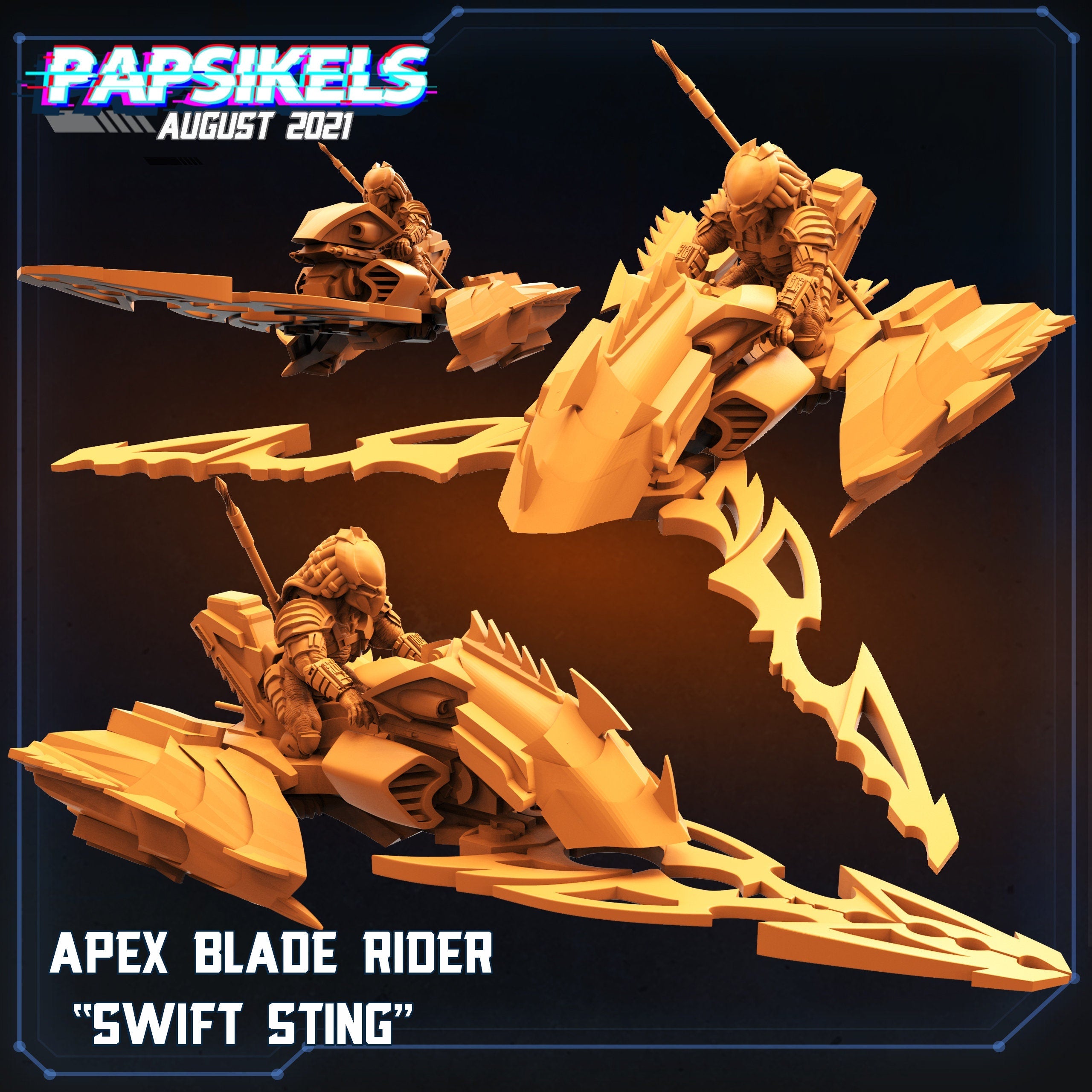 Skull Hunters Apex Blade Rider Swift Sting, Papsikels, Resin - Tabletop miniature - 32mm