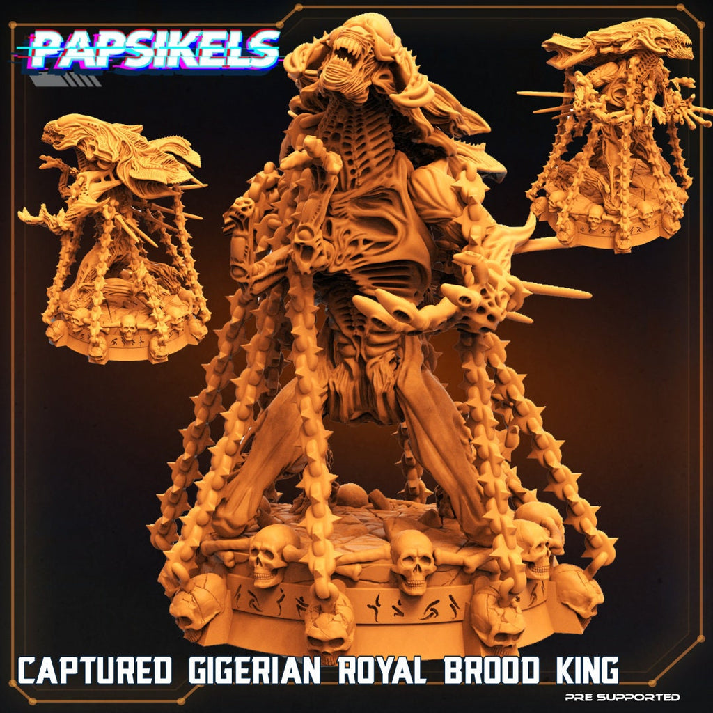 Aliens Vs Humans Captured Gigerian Royal Brood King, Papsikels, Resin Miniature