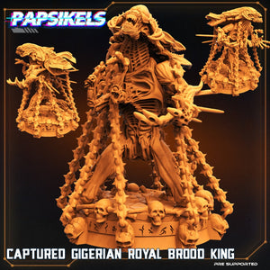 Aliens Vs Humans Captured Gigerian Royal Brood King, Papsikels, Resin Miniature
