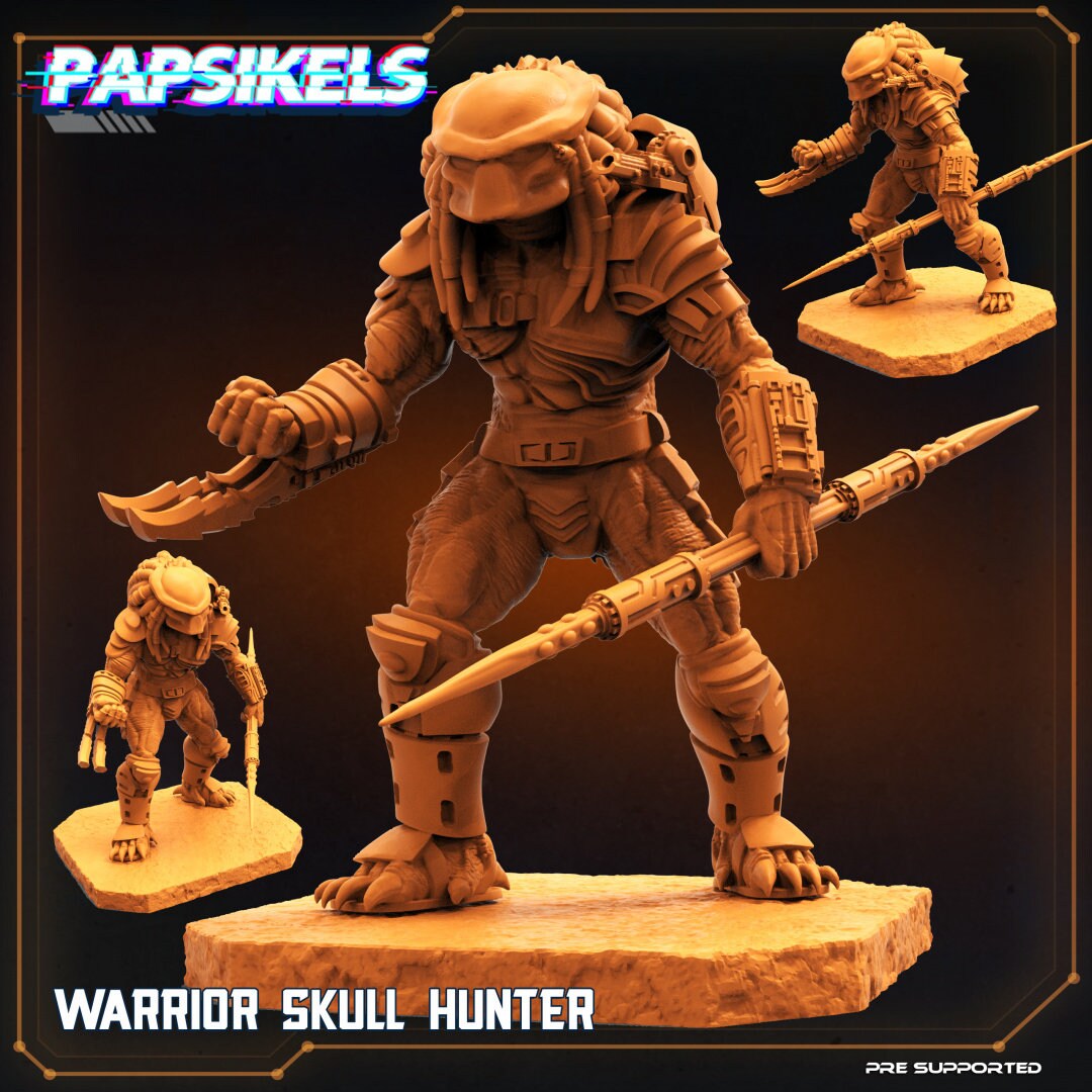 Skull Hunters - Warrior Skull Hunter, Papsikels, Resin - Tabletop miniature - 32mm