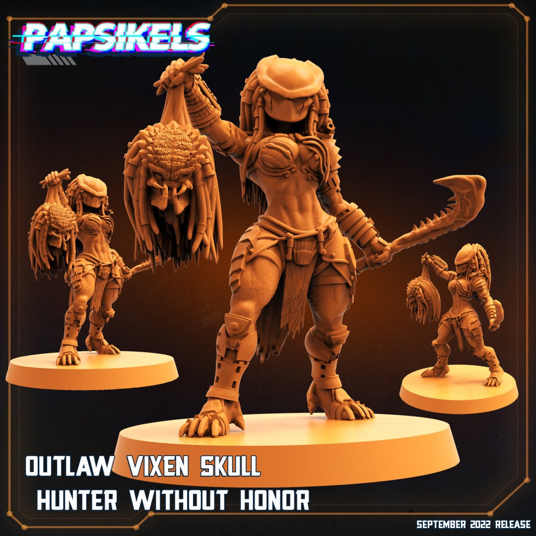 Skull Hunters - Outlaw Vixen Skull Hunter Without Honor | Papsikels, Resin Miniature - Tabletop  Miniature - 32mm