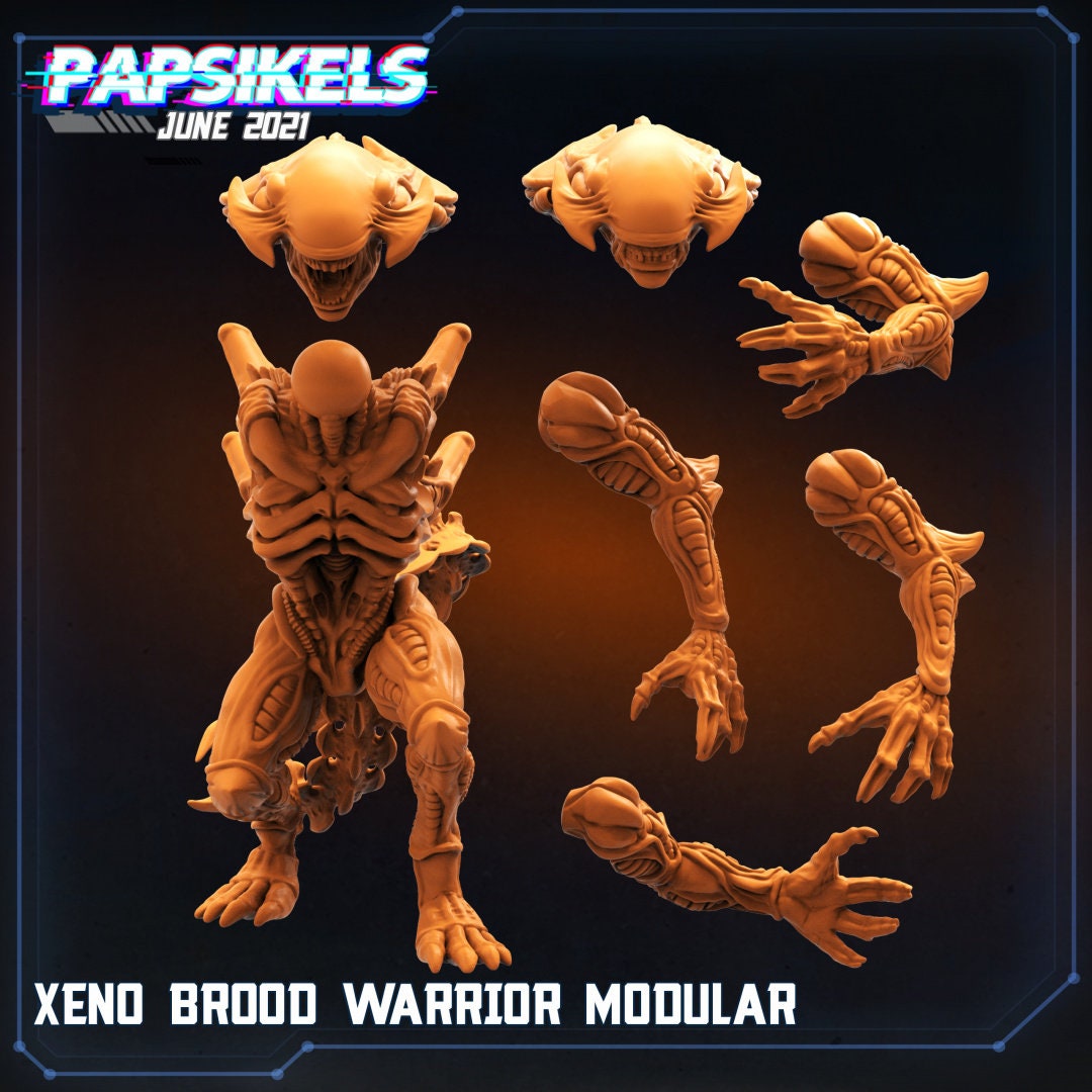 Aliens Vs Humans, Xeno Brood Modular Warrior - Papsikels, 32mm Mini