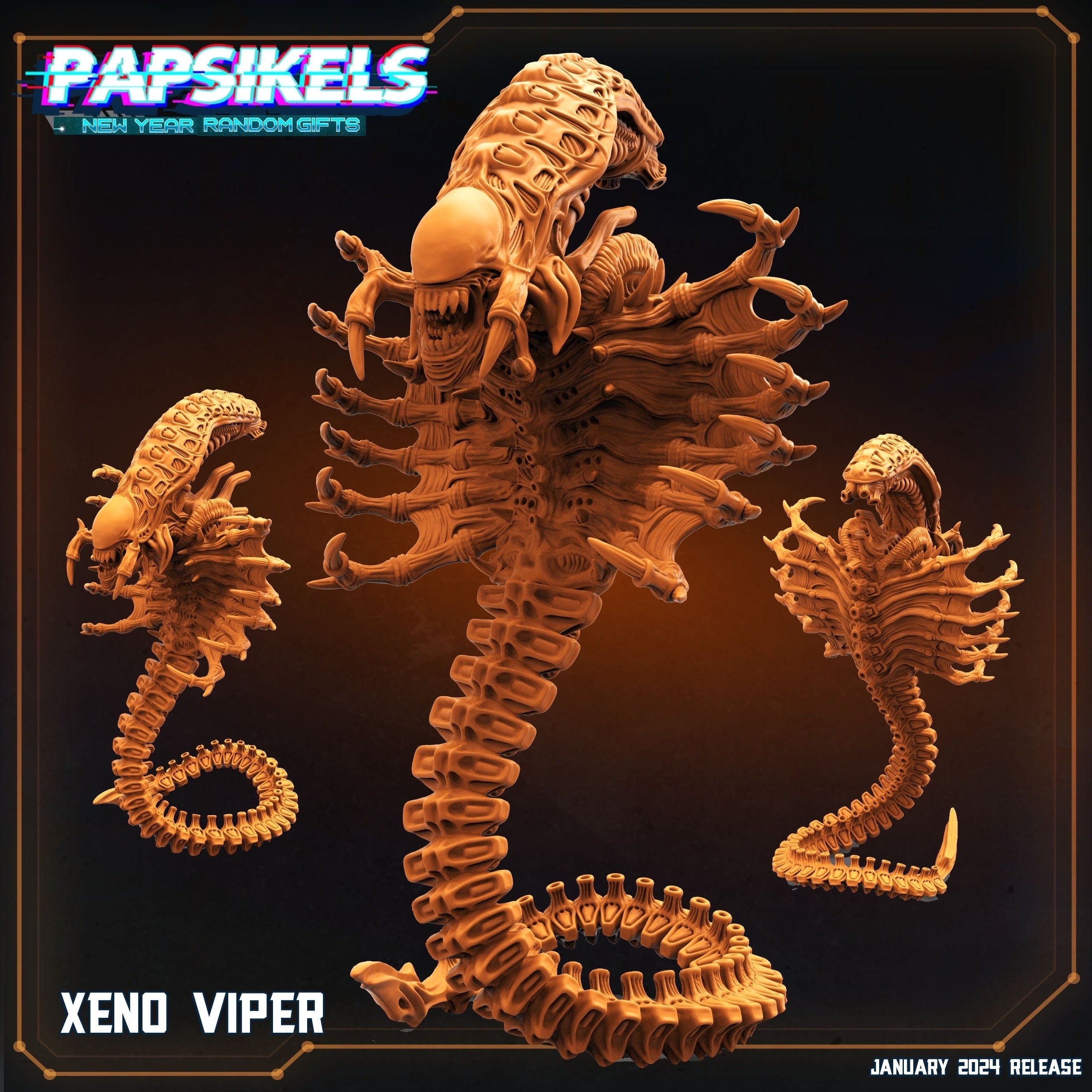 Xenowars Xenomorph Viper Miniature: 32mm Scale Alien Creature for RPG, TTRPG, and Tabletop Gaming