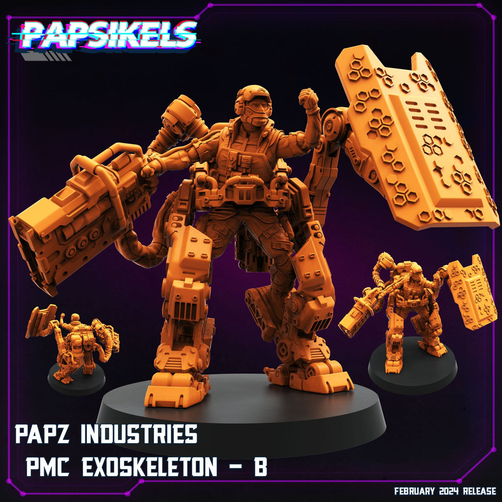 Cyberpunk, Papz Industries PMC Exoskelton - Powerloader, Papsikels, 32mm Mini