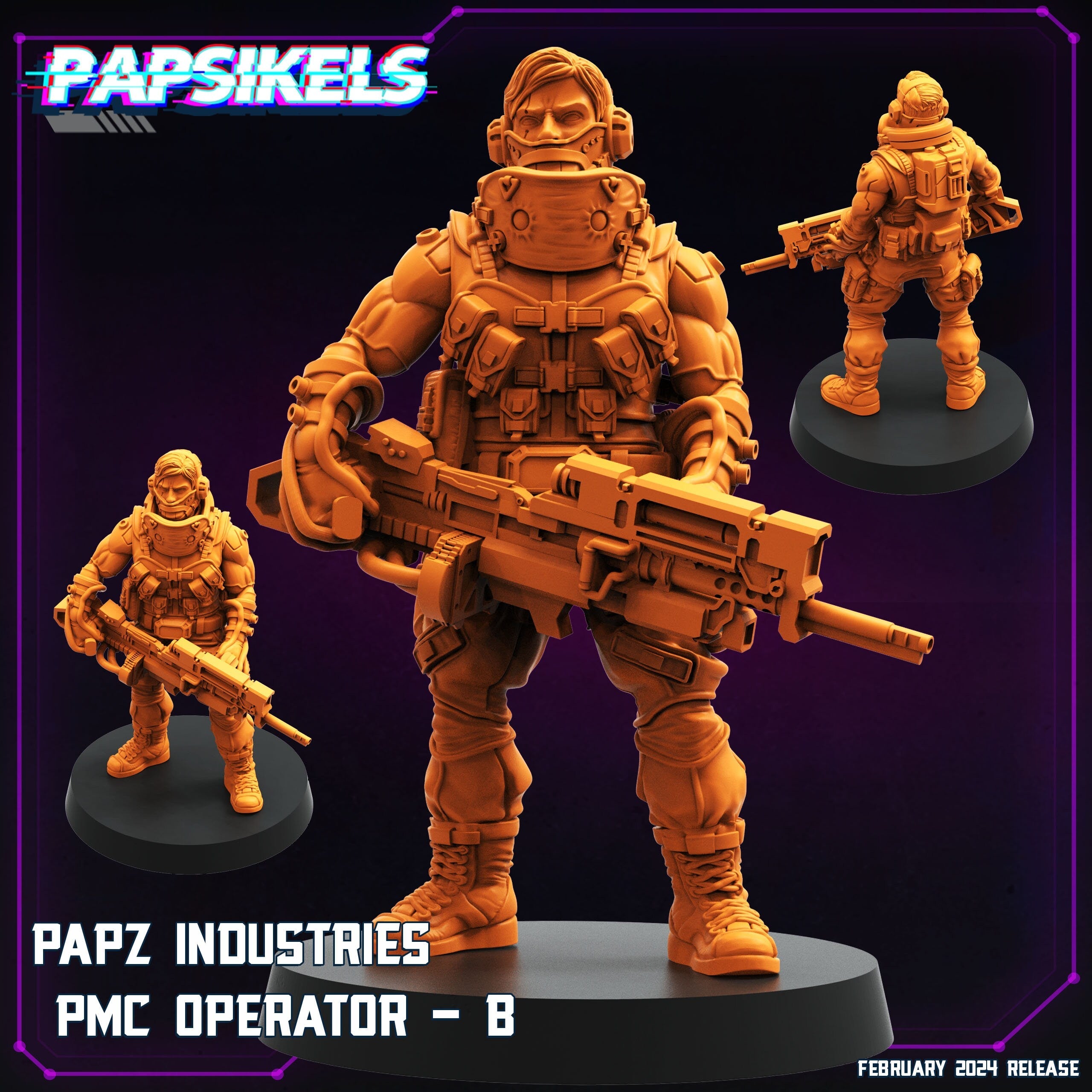 Cyberpunk, PMC Operators, Papsikels, 32mm Mini