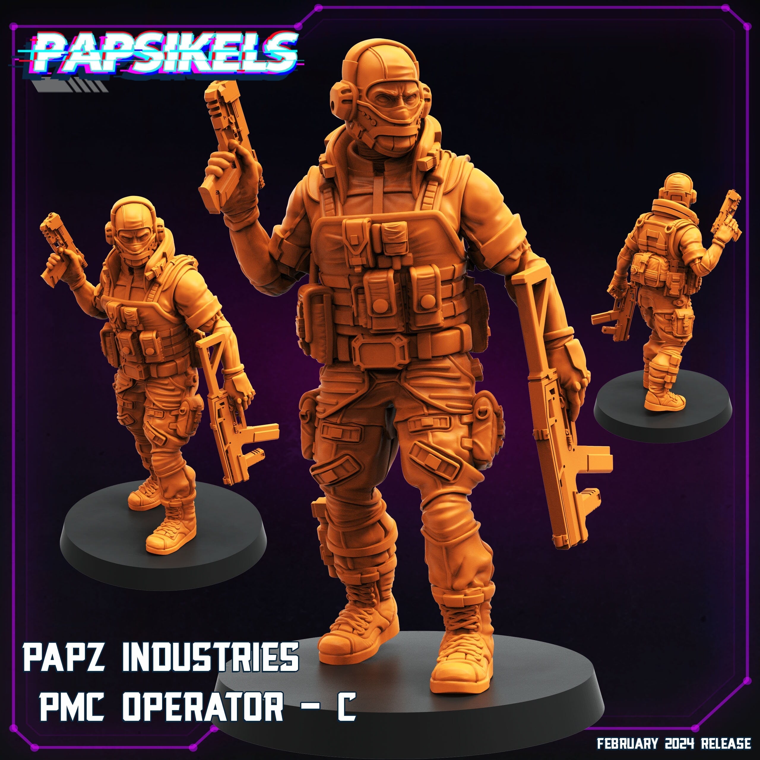 Cyberpunk, PMC Operators, Papsikels, 32mm Mini