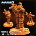 Colonial Space Captain XB-PA-3SH-YA | Papsikels | 3D Printed Miniature |  32mm Miniatures