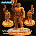 Papz Industries Model SY-N-T3-TI-C Android Colonial Infantry A, Papsikels, 28mm or 32mm Mini