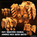 Papz Industries Armored Mech Queen Buster Miniature: Sci-Fi Wargaming TTRPG Model Kit