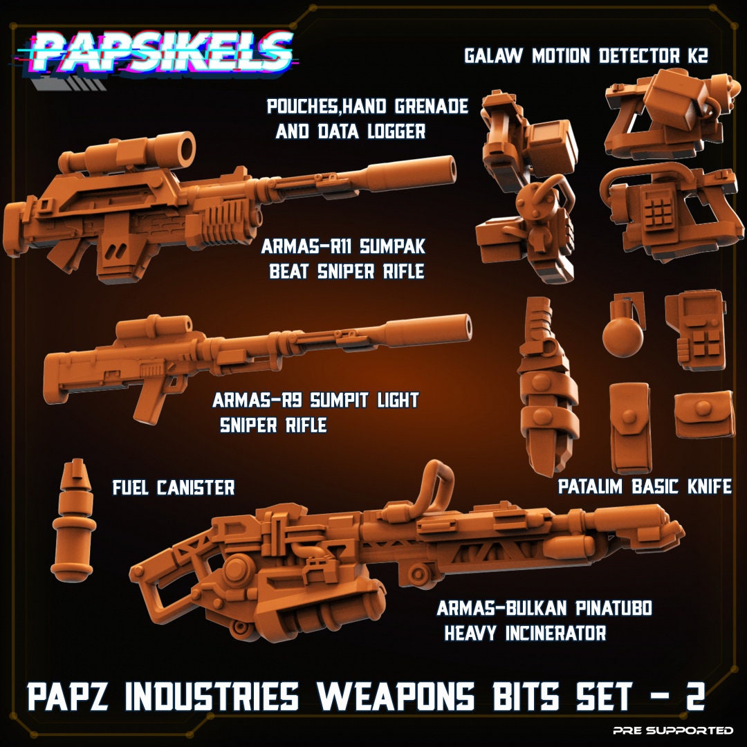 Papz Industries Weapons Bits Set 2, Papsikels, 32mm Mini