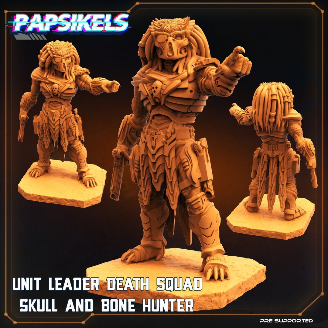 Skull Hunters Death Squad, Papsikels, Resin - Tabletop miniature - 32mm