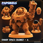 Dwarf Space Colonists , Papsikels, 32mm Mini
