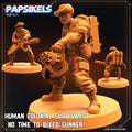 Skull Hunters - Human Colonial Survivalist No Time to Bleed Gunner - Papsikels, Resin - Tabletop miniature - 32mm