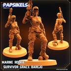 Marine Rookie Survivor Grace Barejo - Papsikels, Resin - Tabletop miniature - 32mm