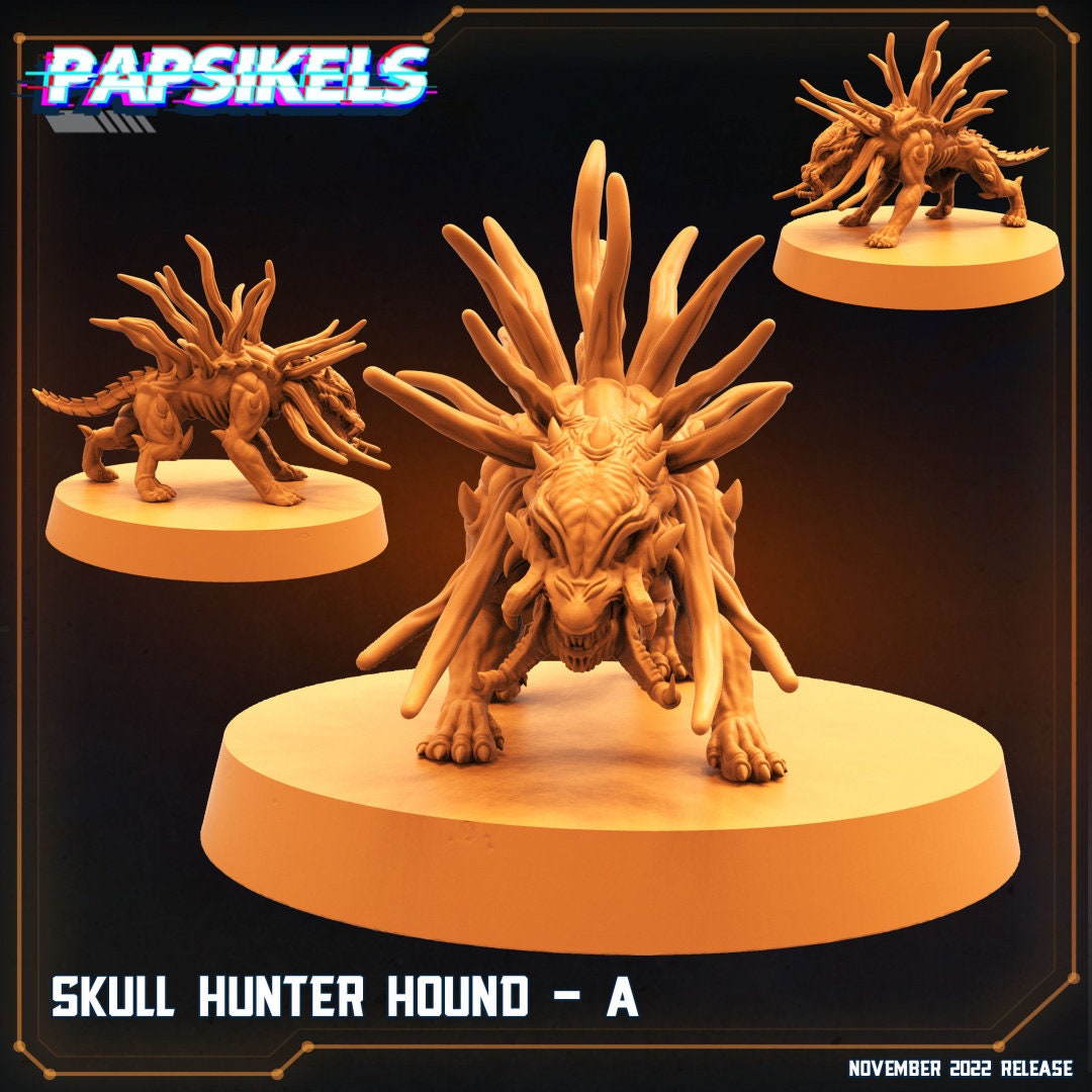 Skull Hunters - Skull Hunter Hounds, Papsikels, Resin - Tabletop miniature - 32mm