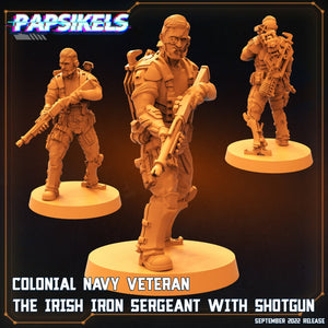 Alien Wars, Colonial Navy Veteran The Irish Iron Sergeant With Shotgun, Papsikels, 32mm Mini