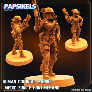 Alien Wars, Human Colonial Marine Medic Eunice Hontimerano, Papsikels, 32mm Mini