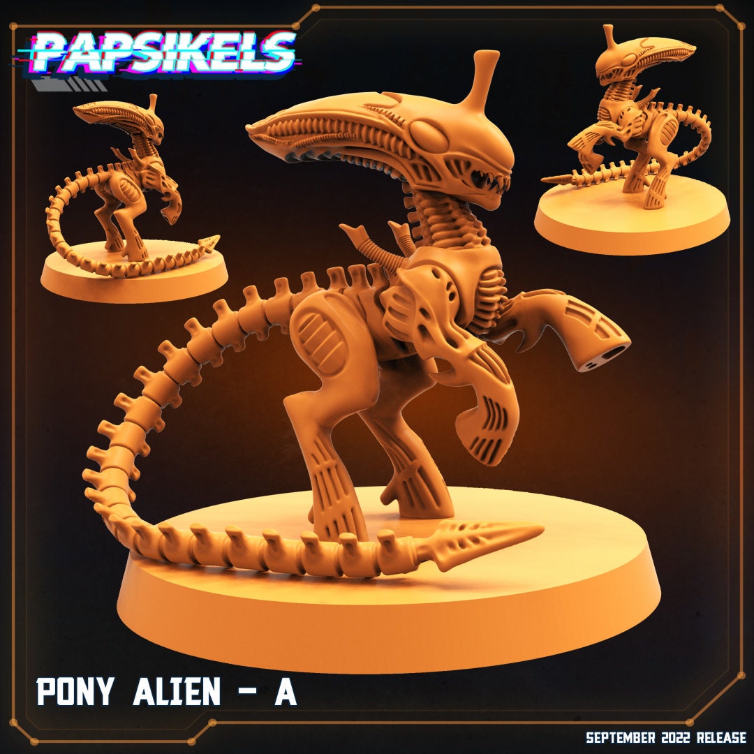 Pony Aliens - My Little Pony | Papsikels, Resin Miniature - Tabletop  Miniature - 32mm