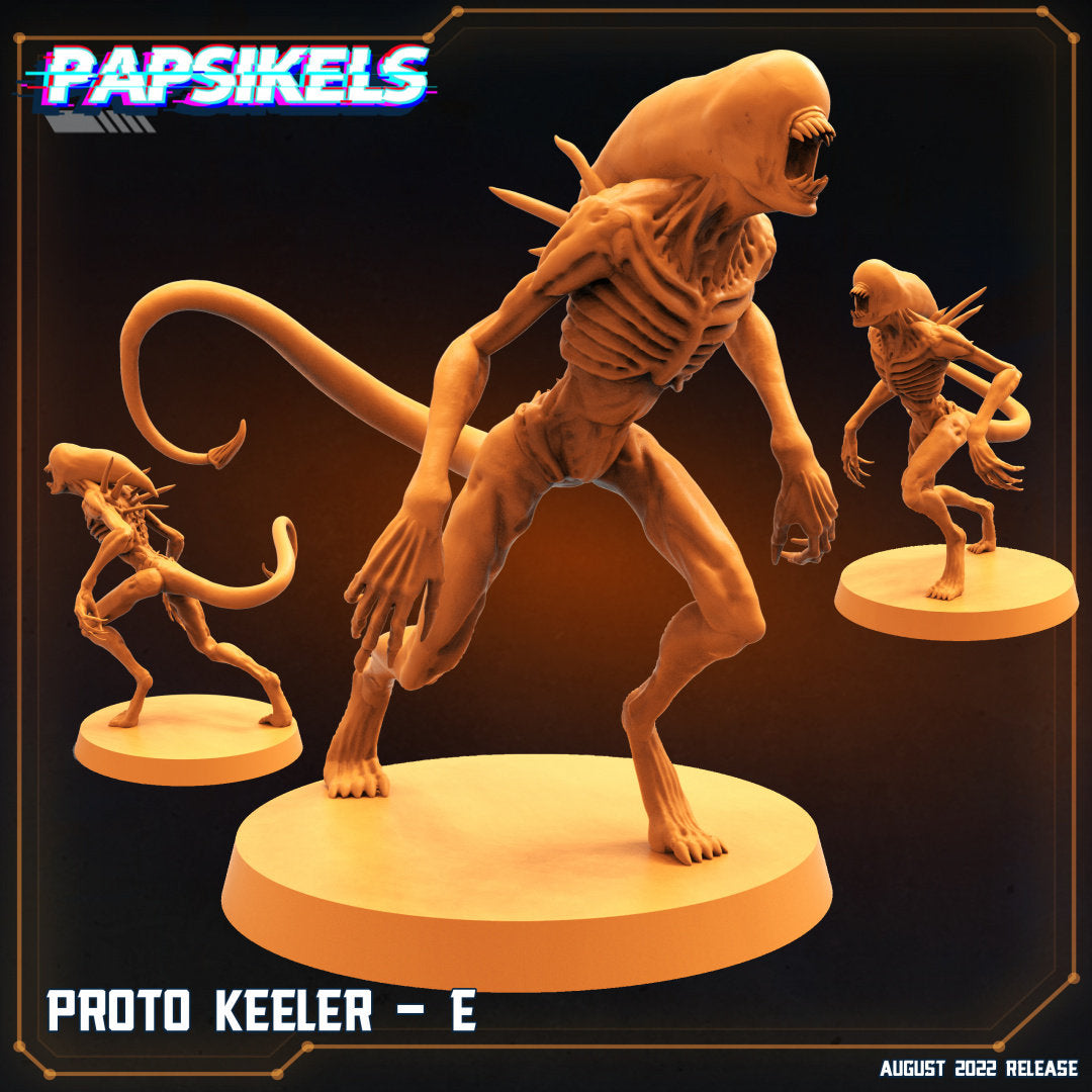 Xenomorph Proto Keelers: 32mm Miniatures for Alien-Themed RPG & Tabletop Gaming by Papsikels