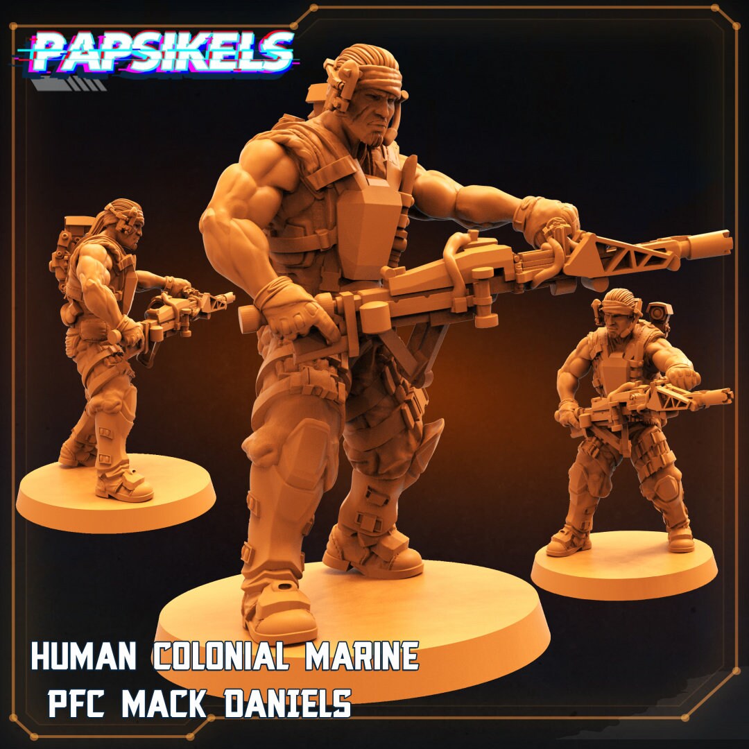 Alien Wars, Human Colonial Marine PVC Mack Daniels, Papsikels, 32mm Mini
