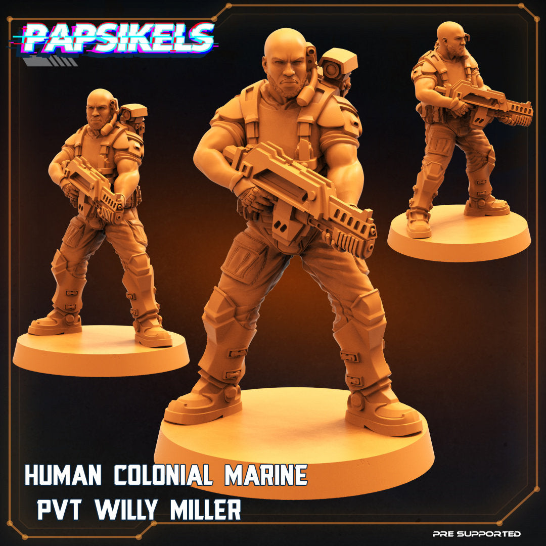 Alien Wars, Human Colonial Marine PVC Willy Miller, Papsikels, 32mm Mini