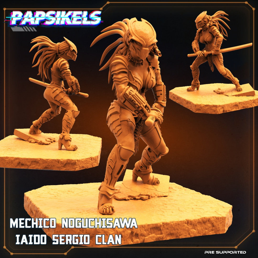 Skull Hunters Mechico Noguchisawa Iaido Sergio Clan, Papsikels, Resin Miniature - Tabletop miniature - Fantasy Miniature - 32mm
