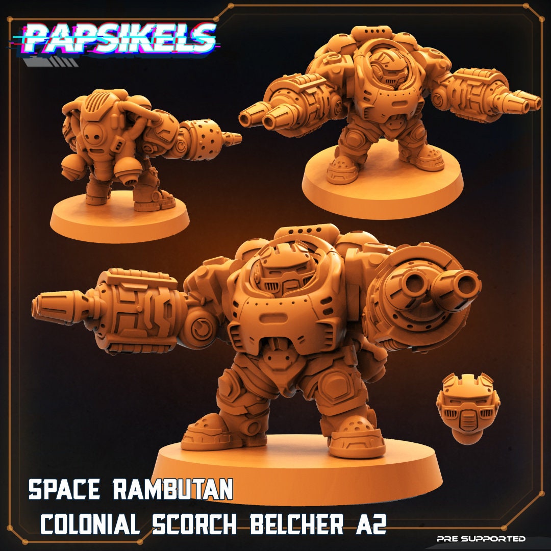 Space Rambutan - Colonial Scorch Belchers, Papsikels, Resin - Tabletop miniature - 32mm