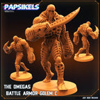 Aliens Vs Humans, The Omega Battle Armour Golems, Papsikels , Resin Miniature - Tabletop miniature - 32mm