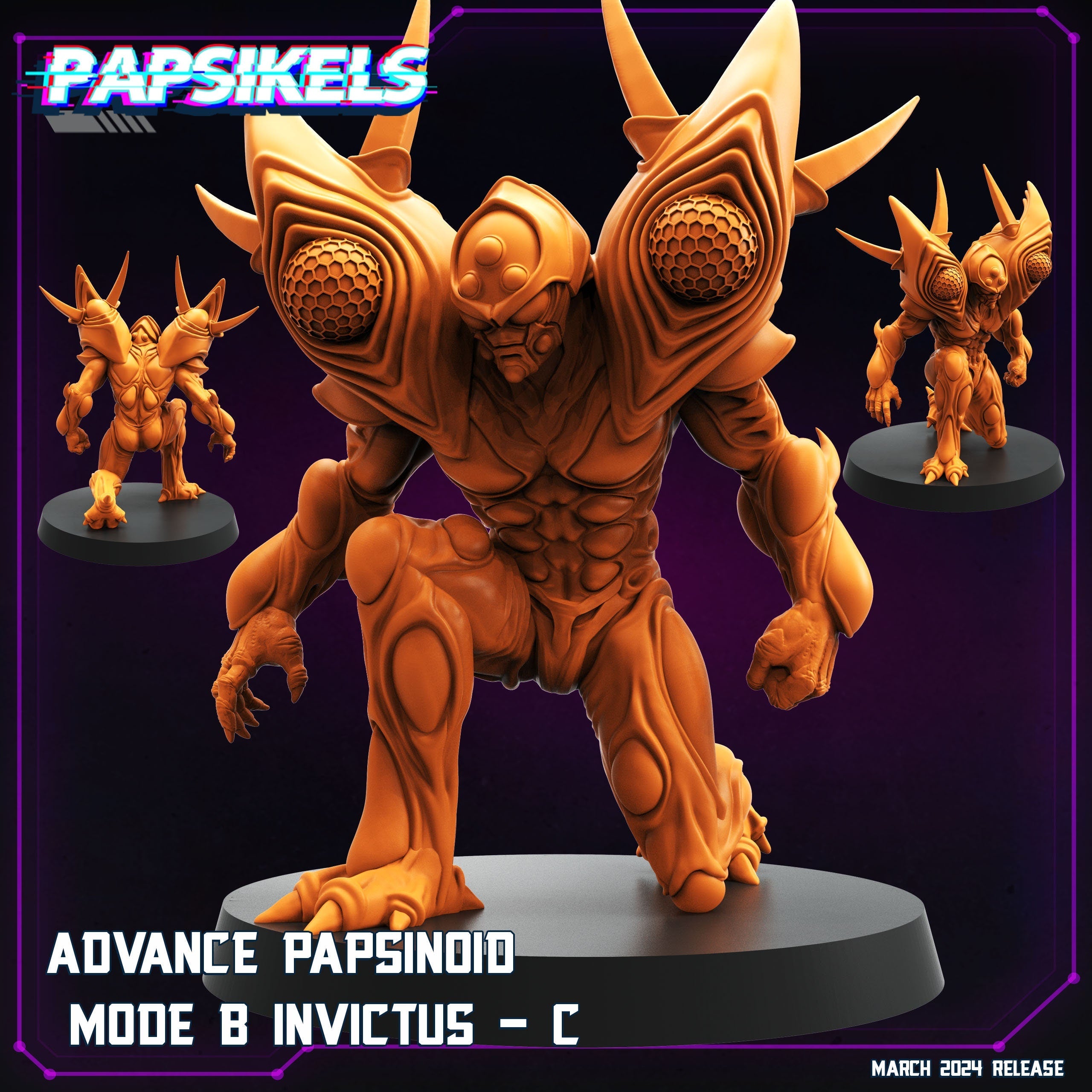 Cyberpunk, Advance Papsinoid Invictus - Mode B (Guyver), Papsikels, 32mm Mini
