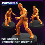 Cyberpunk,  Papz Industries Cybernetic Chief Security, Cyberpunk, Papsikels, 32mm or 75mm Mini