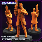 Cyberpunk,  Papz Industries Cybernetic Chief Security, Cyberpunk, Papsikels, 32mm or 75mm Mini