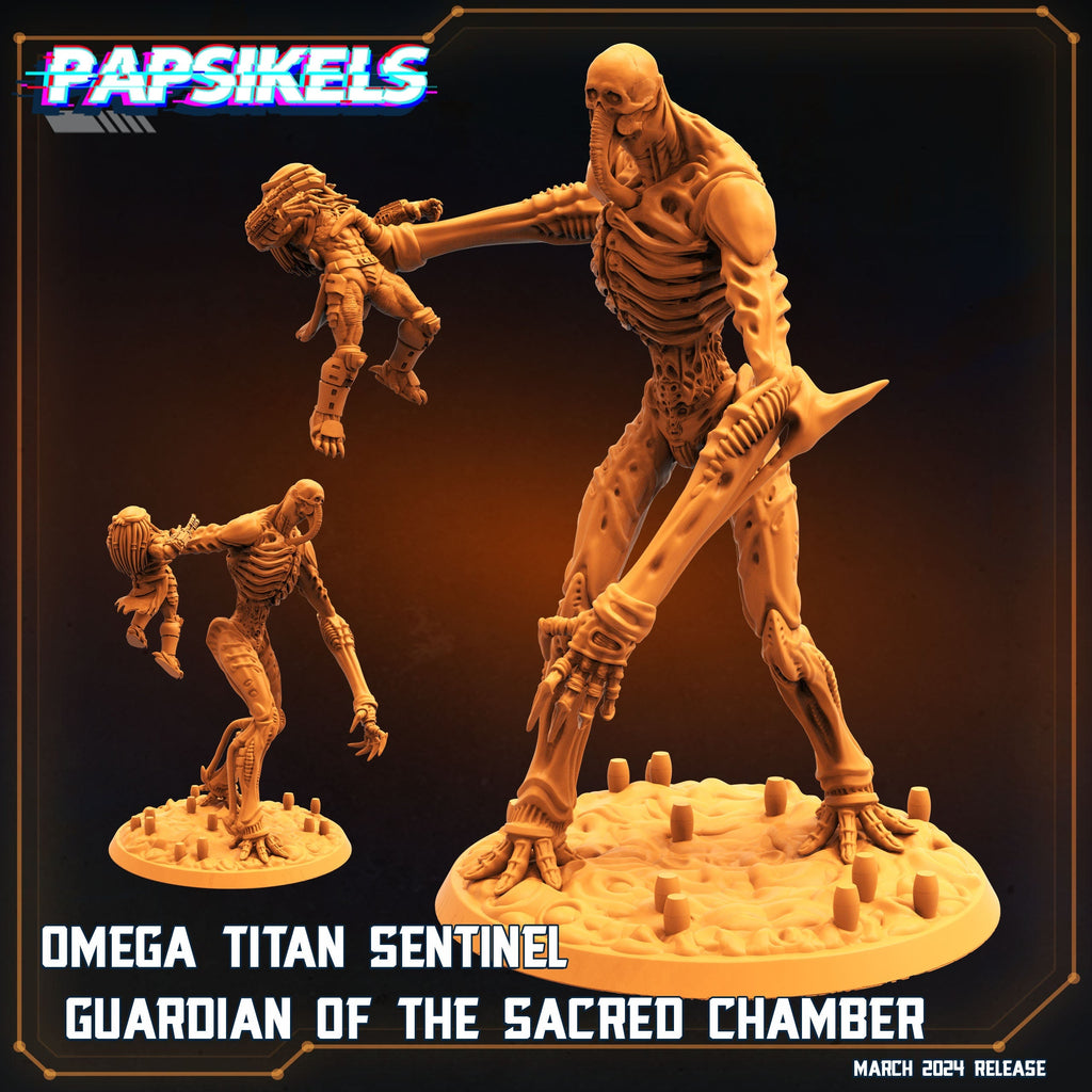 The Omegas, Omega Titan - Sentinel of the Sacred Chamber, Papsikels , Resin Miniature - Tabletop miniature - 32mm
