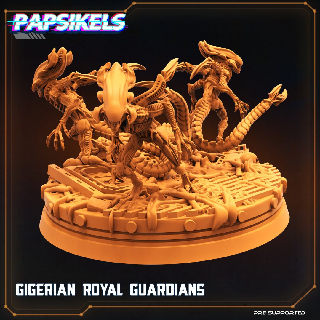 Aliens Vs HumansGigerian Royal Guardians, Papsikels, Resin Miniature