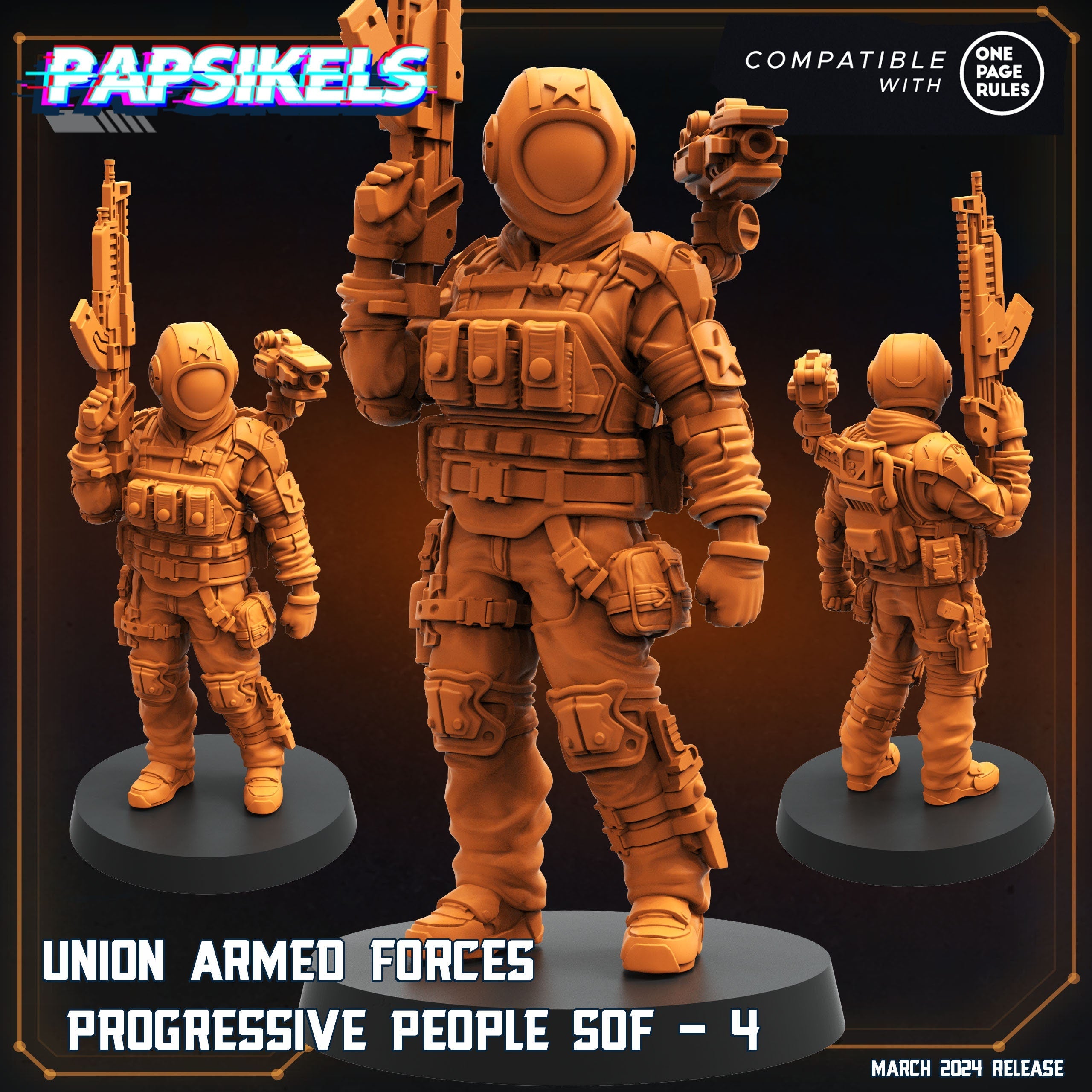 Aliens - Union of Progressive Peoples - UPP - Union Armed Forces Progressive Peoples SOF Set 1  | Papsikels, Resin Tabletop  Miniature 32mm